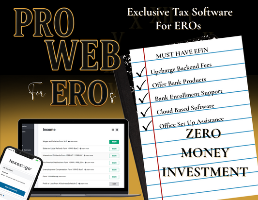 Pro Web for EROs – Exclusive Tax Software Package