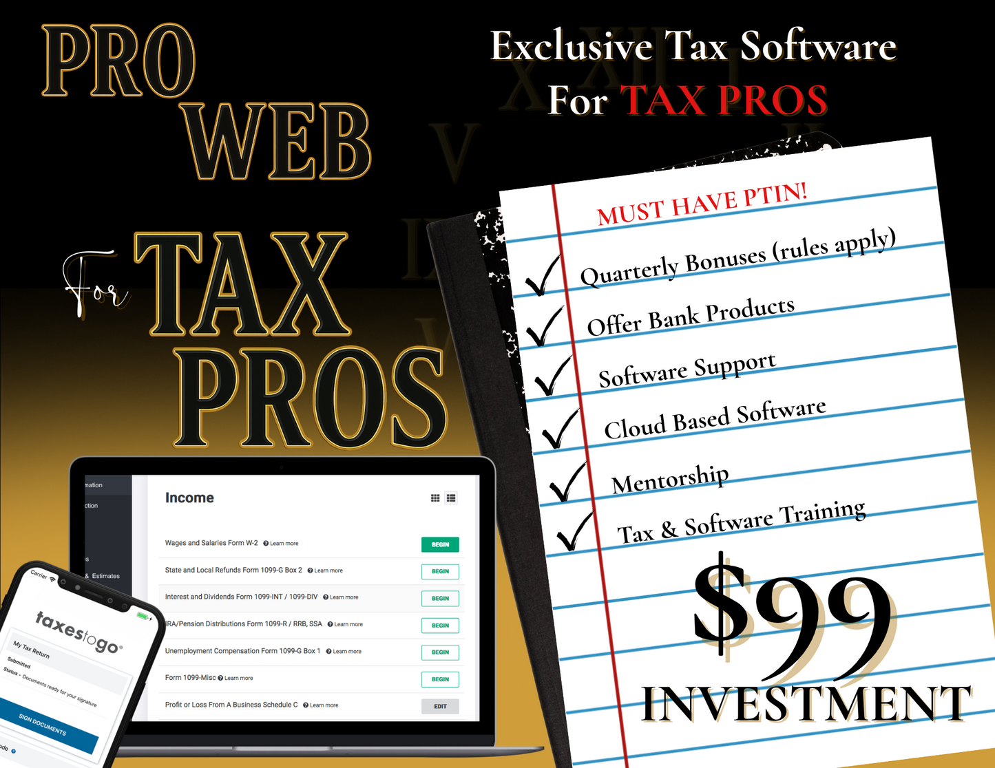 Pro Web for Tax Pros – Entry-Level Software & Training Package
